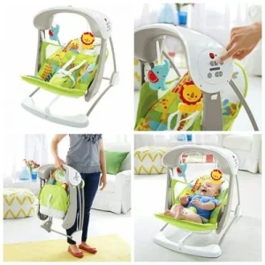 Leagănul cu vibraţie Animalele din pădure Fisher Price