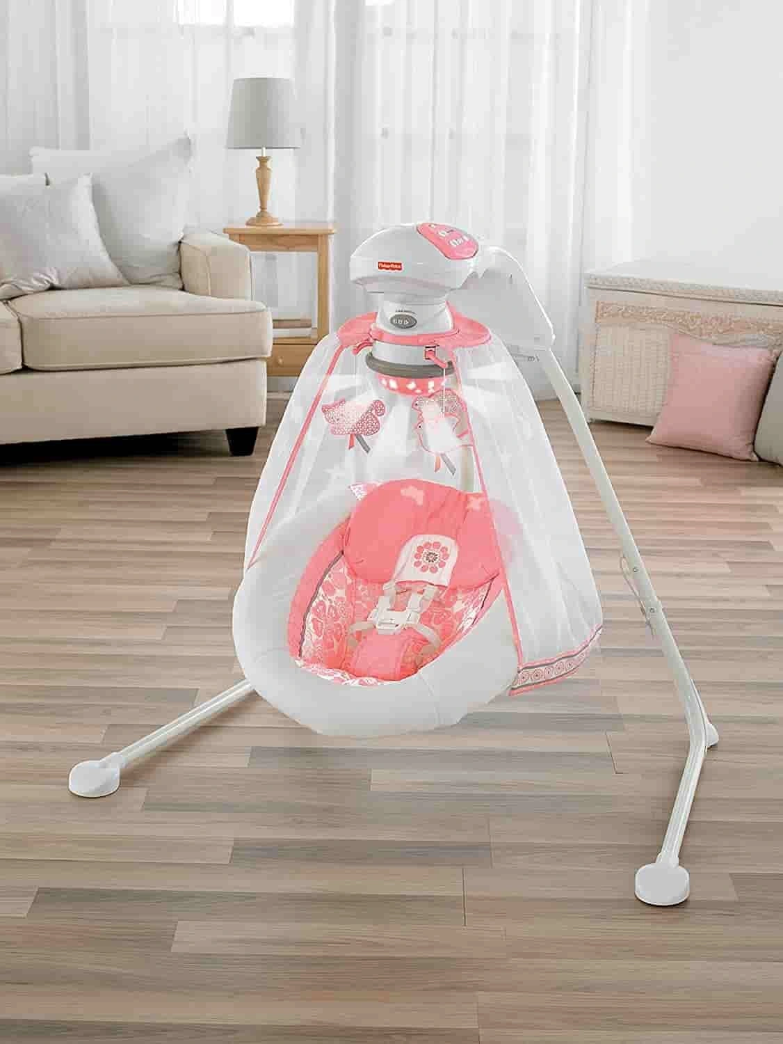 Leagănul electric Flori de coral (Coral Floral) Fisher Price Starlight Cradle Swing
