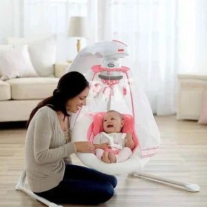 Leagănul electric Flori de coral (Coral Floral) Fisher Price Starlight Cradle Swing